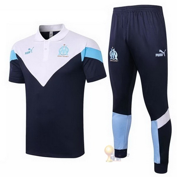 Calcio Maglie Set Completo Polo Marseille 2020 2021 Bianco Blu